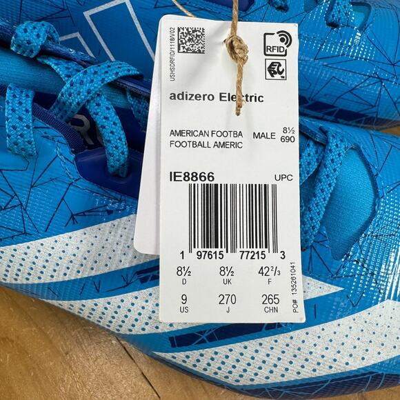 Adidas Adizero Electric 'Hidden Gems' Football Cleats Mens Size 9 Blue IE8866 - Picture 8 of 9